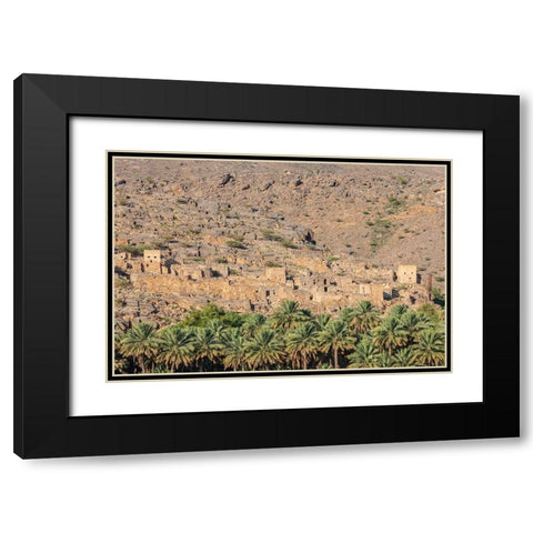 Middle East-Arabian Peninsula-Oman-Ad Dakhiliyah-Al Hamra-The ruins of an ancient village in Oman Black Modern Wood Framed Art Print with Double Matting by Wilson, Emily M.