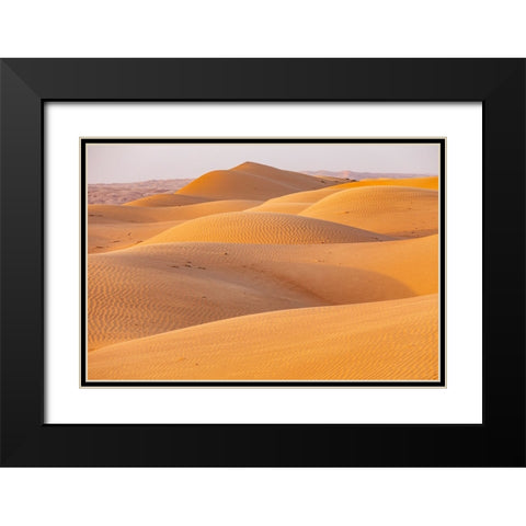 Middle East-Arabian Peninsula-Ash Sharqiyah North-Bidiyah-Sand dunes in the desert of Oman Black Modern Wood Framed Art Print with Double Matting by Wilson, Emily M.