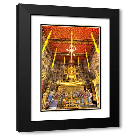 Thailand, Bangkok, Wat Ratcha Orasaram shrine Black Modern Wood Framed Art Print with Double Matting by Shimlock, Jones
