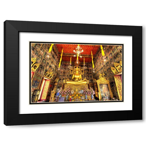 Wat Ratcha-orot, Bangkok, Thailand Black Modern Wood Framed Art Print with Double Matting by Shimlock, Jones