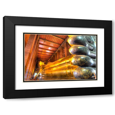 Reclining Buddha, Wat Pho, Bangkok, Thailand Black Modern Wood Framed Art Print with Double Matting by Shimlock, Jones