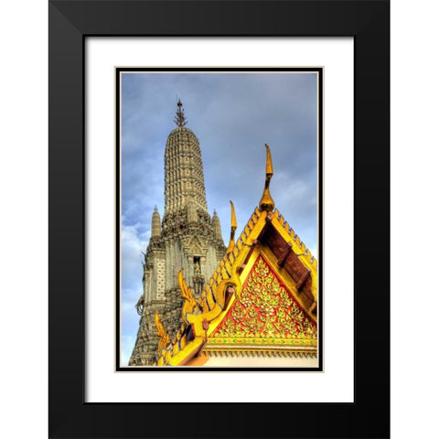 Thailand, Bangkok, Wat Arun Buddhist temple Black Modern Wood Framed Art Print with Double Matting by Shimlock, Jones