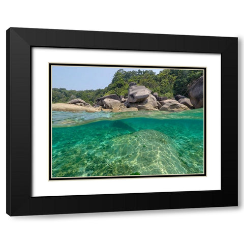 The clear water and rocks of Ko Miang island Black Modern Wood Framed Art Print with Double Matting by Pitamitz, Sergio