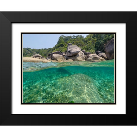 The clear water and rocks of Ko Miang island Black Modern Wood Framed Art Print with Double Matting by Pitamitz, Sergio