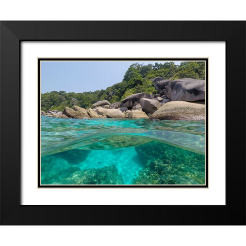 The clear water and rocks of Ko Miang island Black Modern Wood Framed Art Print with Double Matting by Pitamitz, Sergio