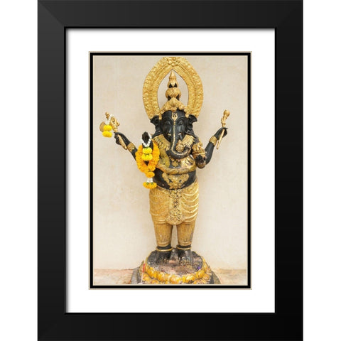 Thailand-Bangkok-Chinatown Statue of the elephant god-Ganesha Black Modern Wood Framed Art Print with Double Matting by Haseltine, Tom