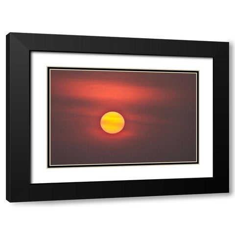 Thailand-Bangkok Sunset in a hazy sky Black Modern Wood Framed Art Print with Double Matting by Haseltine, Tom
