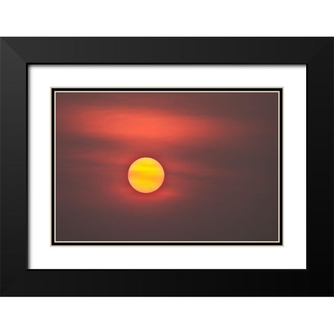 Thailand-Bangkok Sunset in a hazy sky Black Modern Wood Framed Art Print with Double Matting by Haseltine, Tom