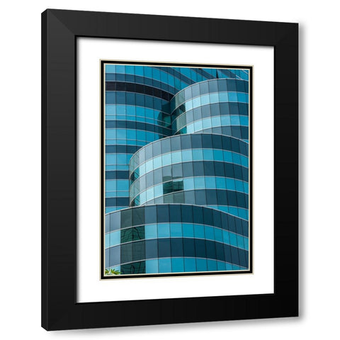 Thailand-Bangkok-Modern office building close-up Black Modern Wood Framed Art Print with Double Matting by Haseltine, Tom