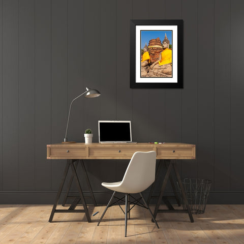 Thailand- Ayutthaya. Wat Phra Si Sanphet. Buddha statues. Black Modern Wood Framed Art Print with Double Matting by Haseltine, Tom