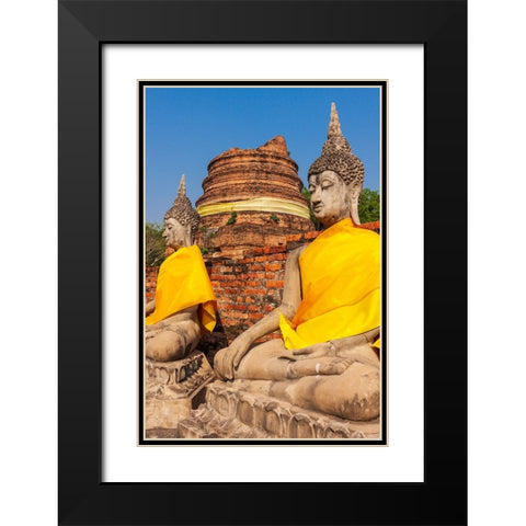 Thailand- Ayutthaya. Wat Phra Si Sanphet. Buddha statues. Black Modern Wood Framed Art Print with Double Matting by Haseltine, Tom