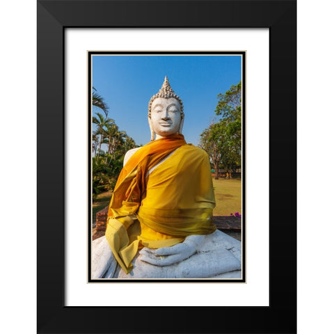 Thailand- Ayutthaya. Wat Phra Si Sanphet. Buddha statues. Black Modern Wood Framed Art Print with Double Matting by Haseltine, Tom