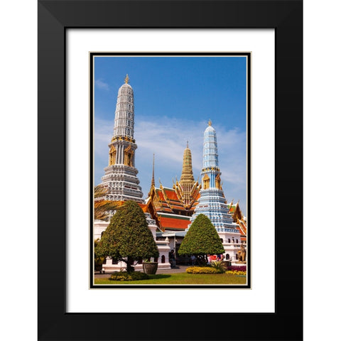 Thailand- Bangkok. Wat Phra Kaew (Temple of The Emerald Buddha). Black Modern Wood Framed Art Print with Double Matting by Haseltine, Tom