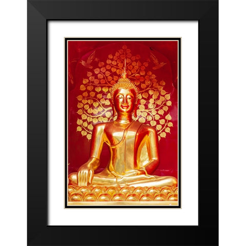 Chiang Mai- Thailand. Wat Phan On. Buddha statue within chedi. Black Modern Wood Framed Art Print with Double Matting by Haseltine, Tom