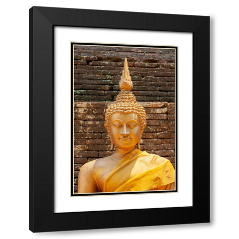 Chiang Mai- Thailand. Wat Lok Moli. Buddha statue. Black Modern Wood Framed Art Print with Double Matting by Haseltine, Tom