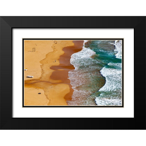 Beach aerial in Alanya-Turkey Black Modern Wood Framed Art Print with Double Matting by Kabas, Ali