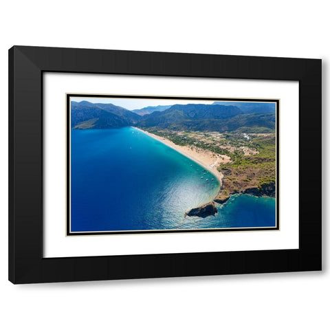 Olympos and Cirali beach aerial-Antalya-Turkey Black Modern Wood Framed Art Print with Double Matting by Kabas, Ali