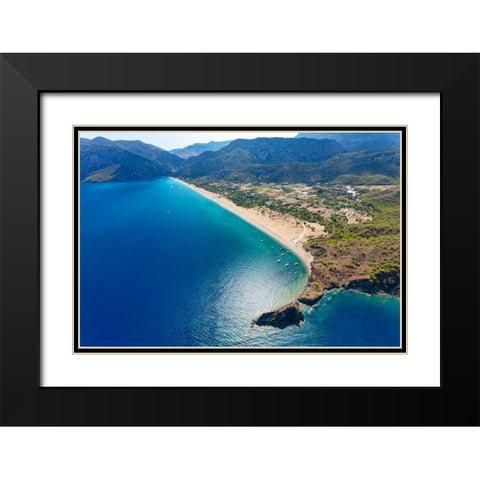 Olympos and Cirali beach aerial-Antalya-Turkey Black Modern Wood Framed Art Print with Double Matting by Kabas, Ali