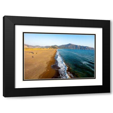Iztuzu Beach-Dalyan-Koycegiz-Mugla-Turkey Black Modern Wood Framed Art Print with Double Matting by Kabas, Ali
