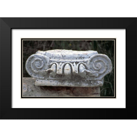 Turkey, Ephesus Roman Ionic column fragment Black Modern Wood Framed Art Print with Double Matting by Noble Gardner, Nancy
