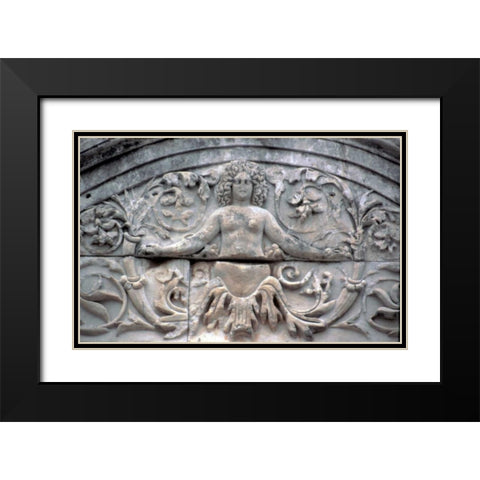 Turkey, Ephesus Carving of a goddess on a ruin Black Modern Wood Framed Art Print with Double Matting by Noble Gardner, Nancy