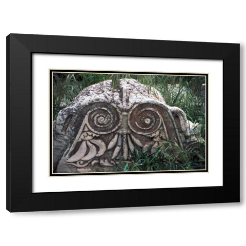 Turkey, Ephesus Ruined Roman column Black Modern Wood Framed Art Print with Double Matting by Noble Gardner, Nancy