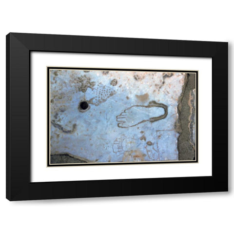 Turkey, Ephesus Crude ancient carvings Black Modern Wood Framed Art Print with Double Matting by Noble Gardner, Nancy
