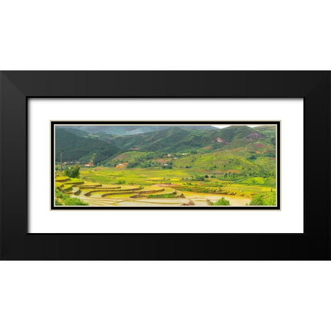 Vietnam -Rice paddies in the highlands of Sapa Black Modern Wood Framed Art Print with Double Matting by Norring, Tom