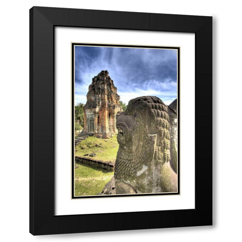 Cambodia, Angkor Wat View of Bakong Temple Black Modern Wood Framed Art Print with Double Matting by Shimlock, Jones