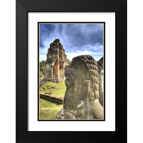 Cambodia, Angkor Wat View of Bakong Temple Black Modern Wood Framed Art Print with Double Matting by Shimlock, Jones