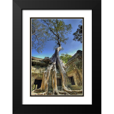 Cambodia, Angkor Wat Ruins of Beng Melea Temple Black Modern Wood Framed Art Print with Double Matting by Shimlock, Jones