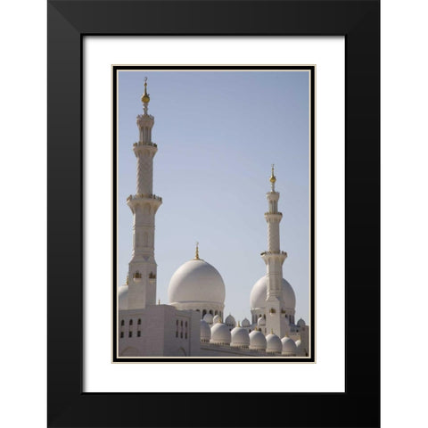 UAE, Abu Dhabi Sheikh Zayed Mosque Black Modern Wood Framed Art Print with Double Matting by Young, Bill