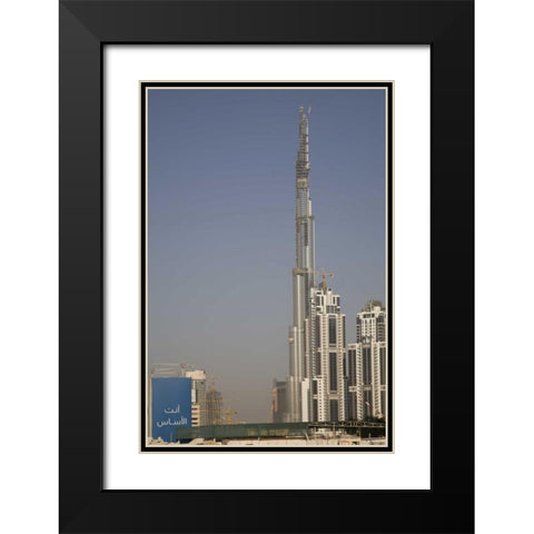 UAE, Dubai Modern architecture in a downtown Black Modern Wood Framed Art Print with Double Matting by Young, Bill