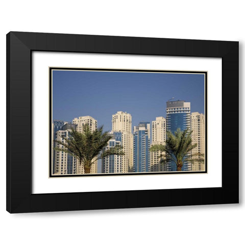UAE, Dubai Towers of Jumeirah Beach Residence Black Modern Wood Framed Art Print with Double Matting by Young, Bill