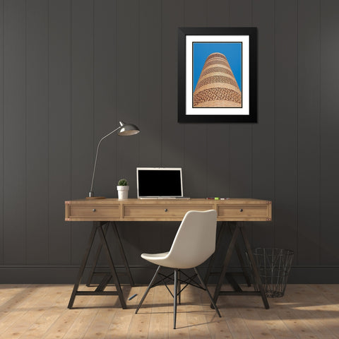 Burana Tower-a former minaret and icon of Kyrgyzstan Balasagun an ancient city Black Modern Wood Framed Art Print with Double Matting by Zwick, Martin