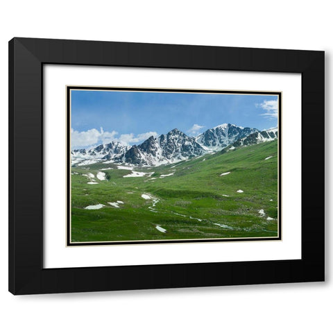 Landscape at the Otmok mountain pass in the Tien Shan or heavenly mountains-Kyrgyzstan Black Modern Wood Framed Art Print with Double Matting by Zwick, Martin