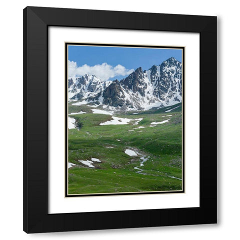 Landscape at the Otmok mountain pass in the Tien Shan or heavenly mountains-Kyrgyzstan Black Modern Wood Framed Art Print with Double Matting by Zwick, Martin