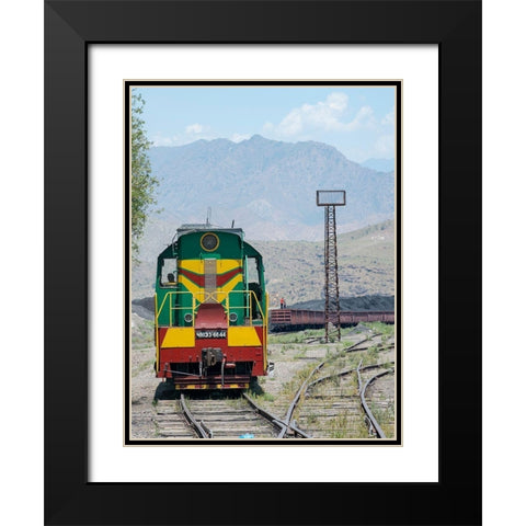 Railway for transporting coal Town Tasch Kumyr Black Modern Wood Framed Art Print with Double Matting by Zwick, Martin