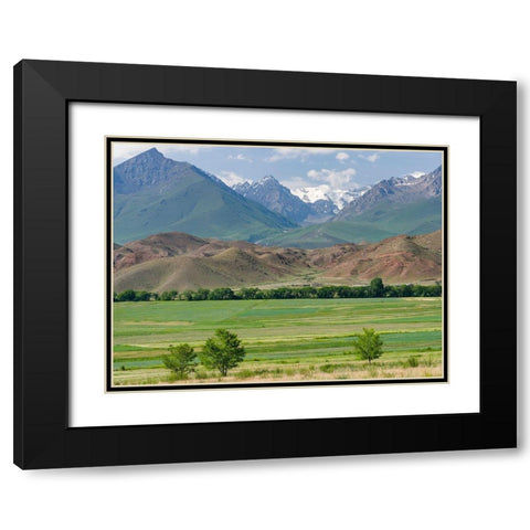 Agriculture near lake Issyk-Kul  Black Modern Wood Framed Art Print with Double Matting by Zwick, Martin