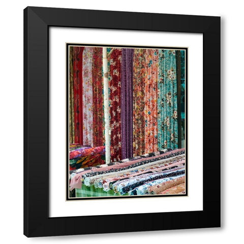Jayma Bazaar-one of the greatest traditional markets in central Asia City Osh in the Fergana Valley  Black Modern Wood Framed Art Print with Double Matting by Zwick, Martin