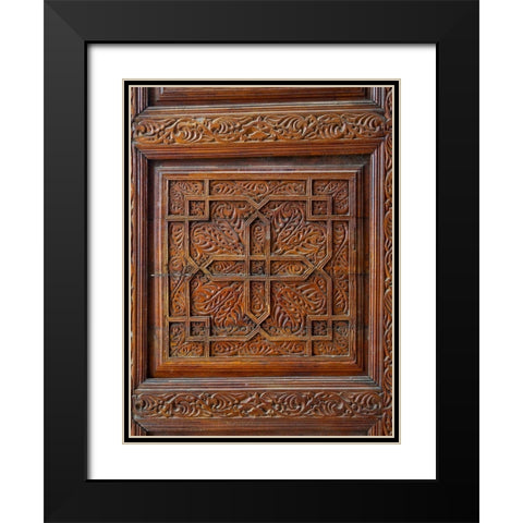 Karakhanid mausoleum dating back to the 12th century City Uzgen Black Modern Wood Framed Art Print with Double Matting by Zwick, Martin