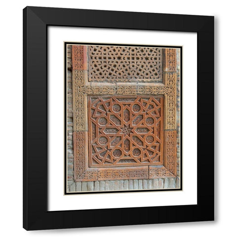 Karakhanid mausoleum dating back to the 12th century City Uzgen Black Modern Wood Framed Art Print with Double Matting by Zwick, Martin