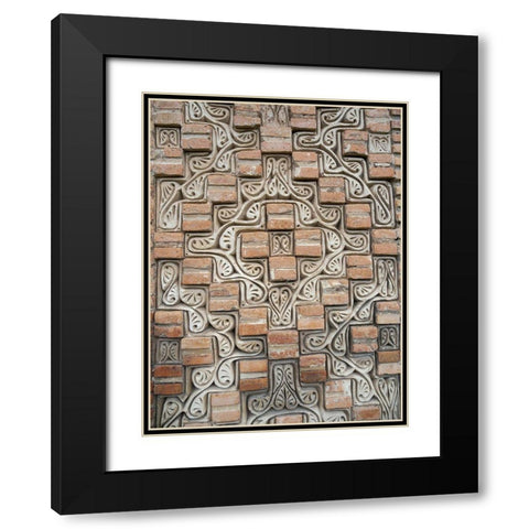 Karakhanid mausoleum dating back to the 12th century City Uzgen Black Modern Wood Framed Art Print with Double Matting by Zwick, Martin