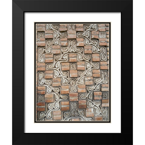 Karakhanid mausoleum dating back to the 12th century City Uzgen Black Modern Wood Framed Art Print with Double Matting by Zwick, Martin