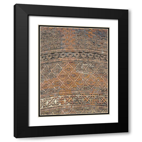Karakhanid Minaret dating back to the 12th century City Uzgen Black Modern Wood Framed Art Print with Double Matting by Zwick, Martin