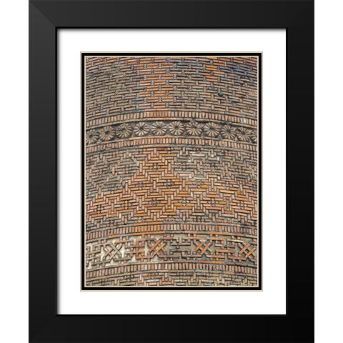 Karakhanid Minaret dating back to the 12th century City Uzgen Black Modern Wood Framed Art Print with Double Matting by Zwick, Martin