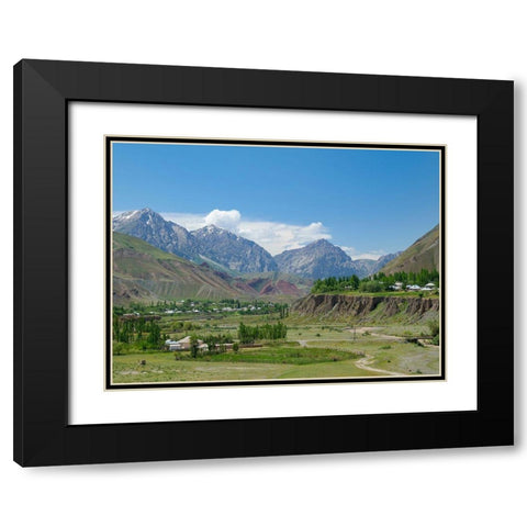 Landscape along the Pamir Highway The mountain range Tian Shan or Heavenly Mountains Black Modern Wood Framed Art Print with Double Matting by Zwick, Martin