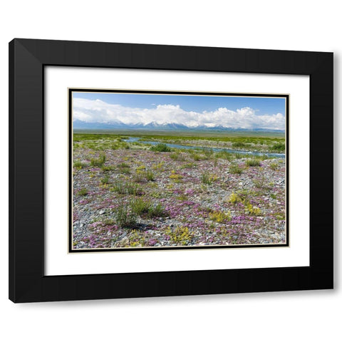 Peak Pik Lenin or Kullai abu-ali ibn Sino and Pik Dserschinski Alay Valley  Black Modern Wood Framed Art Print with Double Matting by Zwick, Martin