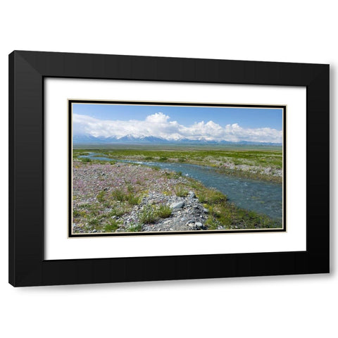 Peak Pik Lenin or Kullai abu-ali ibn Sino and Pik Dserschinski Alay Valley  Black Modern Wood Framed Art Print with Double Matting by Zwick, Martin