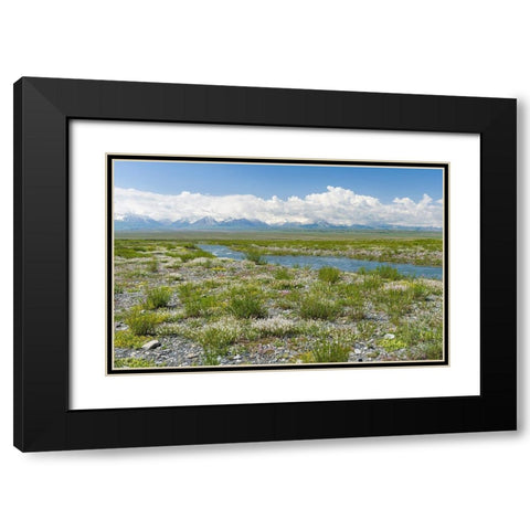 Peak Pik Lenin or Kullai abu-ali ibn Sino and Pik Dserschinski Alay Valley  Black Modern Wood Framed Art Print with Double Matting by Zwick, Martin